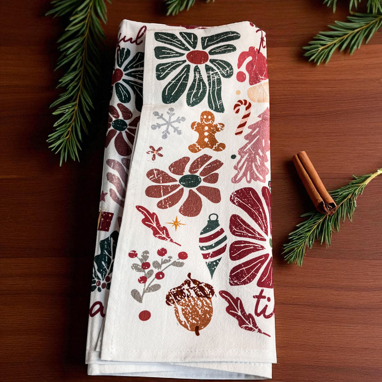 Boho Floral Nutcracker Towel