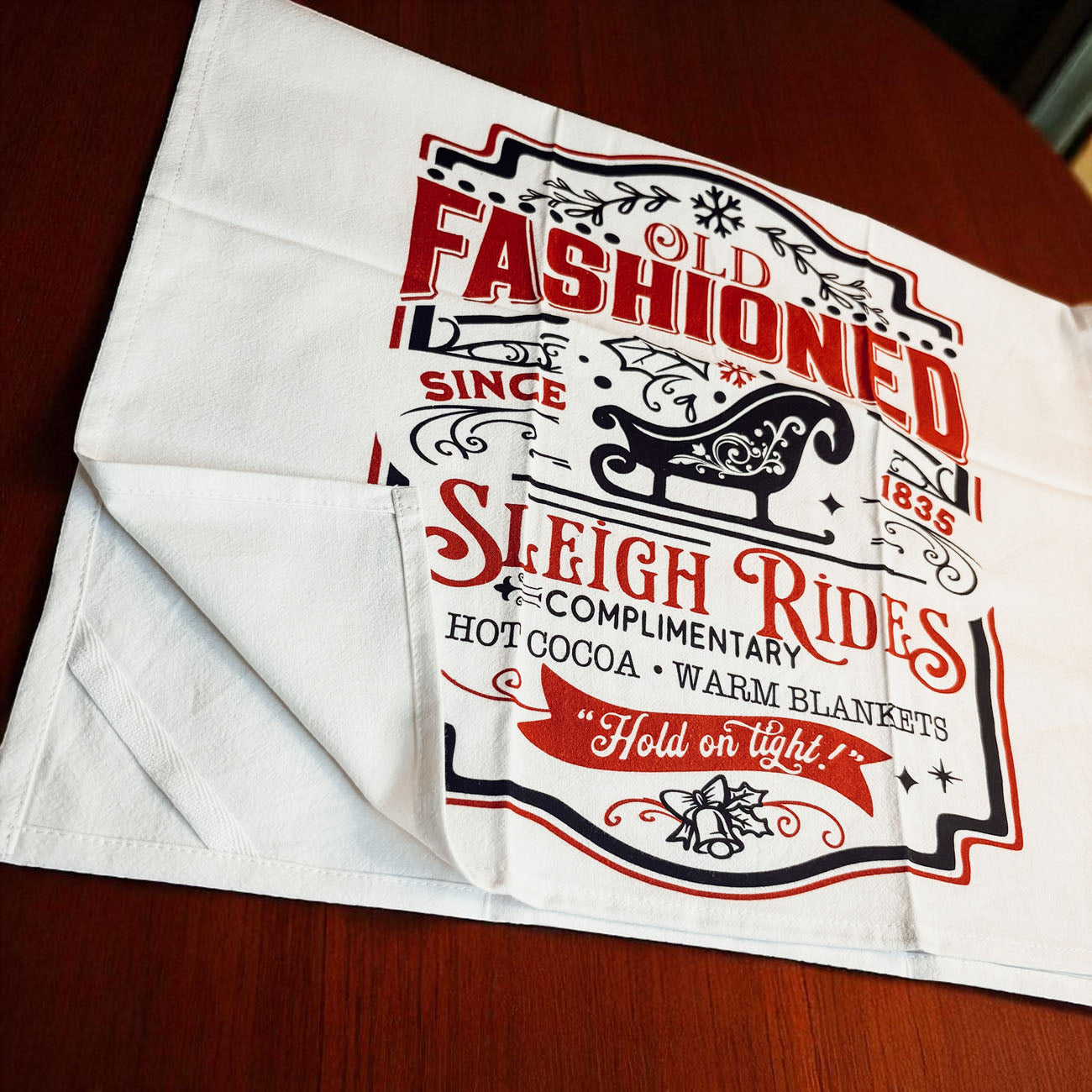 Christmas aesthetic kitchen styling
Vintage Sleigh Rides Candy Canes Christmas Kitchen Towel Cotton
Vintage Sleigh Rides & Candy Canes