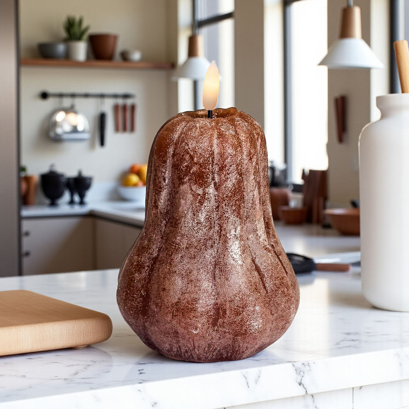 decorative pumpkin and gourd LED wax set
battery powered pumpkin glow candles
fall wedding table centerpiece flameless candles