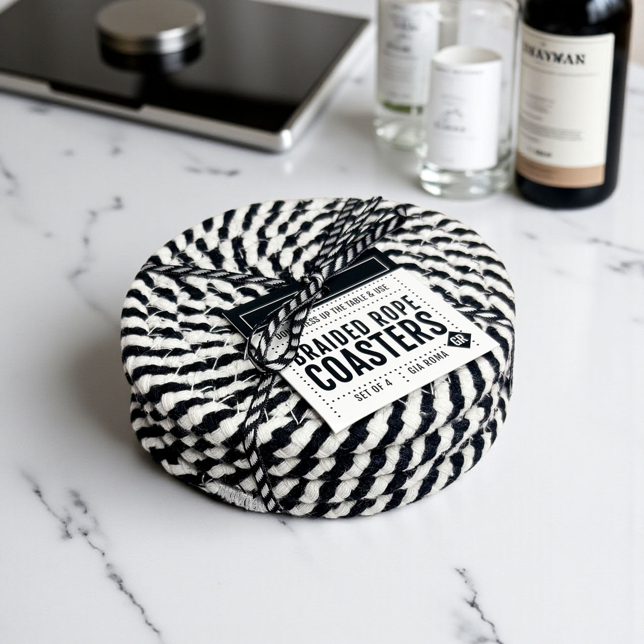 Pinterest perfect black and white braided coasters gift set
Trending black white rope coasters braided modern home accessories
Popular black and white braided coasters contemporary decor