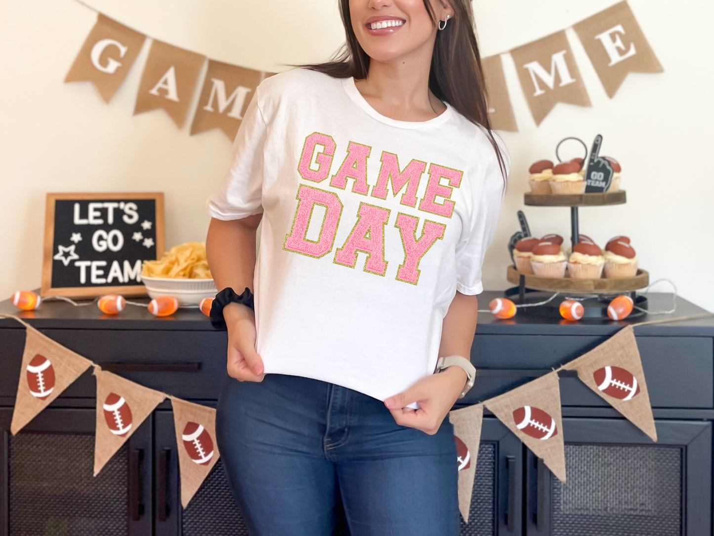 Game Day White Graphic Tee in Multiple Colors