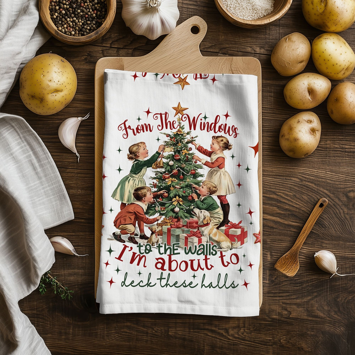 Vintage Christmas kitchen decor towel
Retro Christmas kitchen accessories
Classic Christmas kitchen decor vintage
Old fashioned Christmas kitchen towel