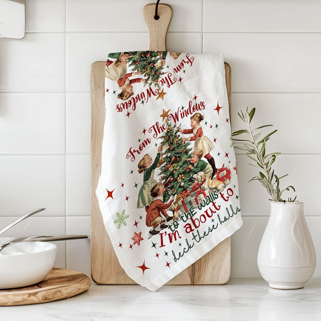 Christmas kitchen towel funny saying
Holiday kitchen towel funny phrase
Christmas kitchen towel vintage design
Funny holiday kitchen towel cotton
holiday kitchen towel with old fashioned christmas illustration