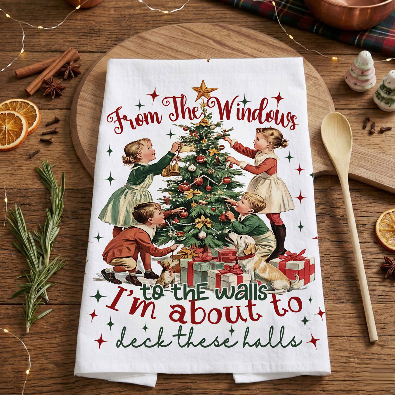 Song lyric Christmas kitchen towel
Music quote holiday kitchen accessories
Pop culture holiday kitchen towel