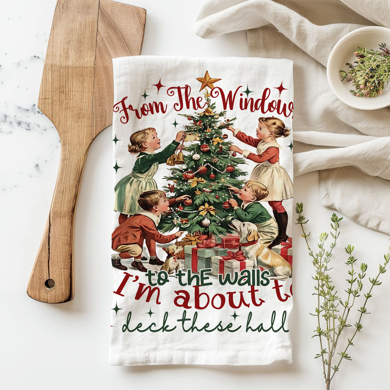 Christmas kitchen towel with saying
Funny holiday kitchen accessories
Christmas kitchen towel joke
Humorous holiday kitchen decor
18x28 funny christmas towel with vintage holiday design