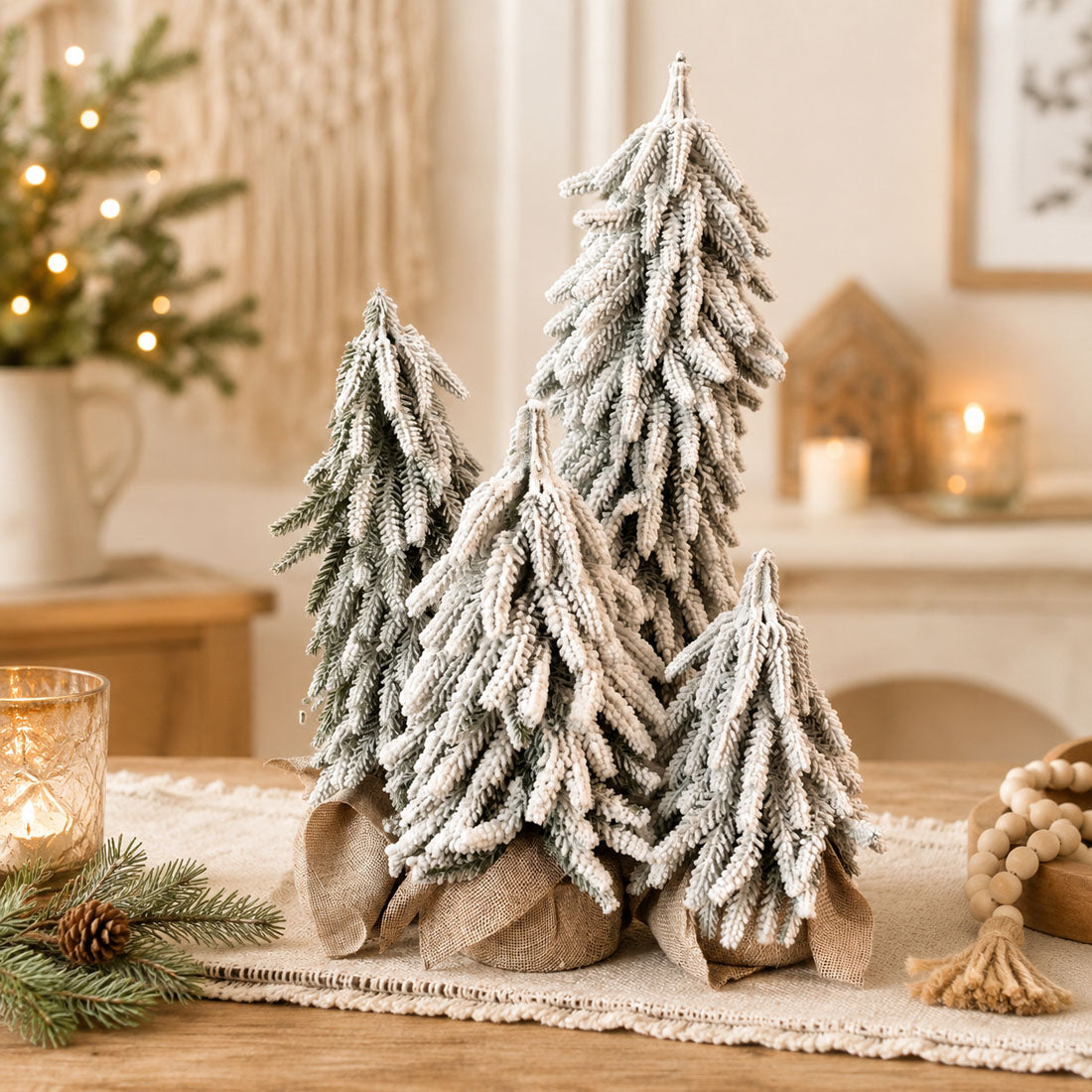 Snow Christmas Trees 4pk