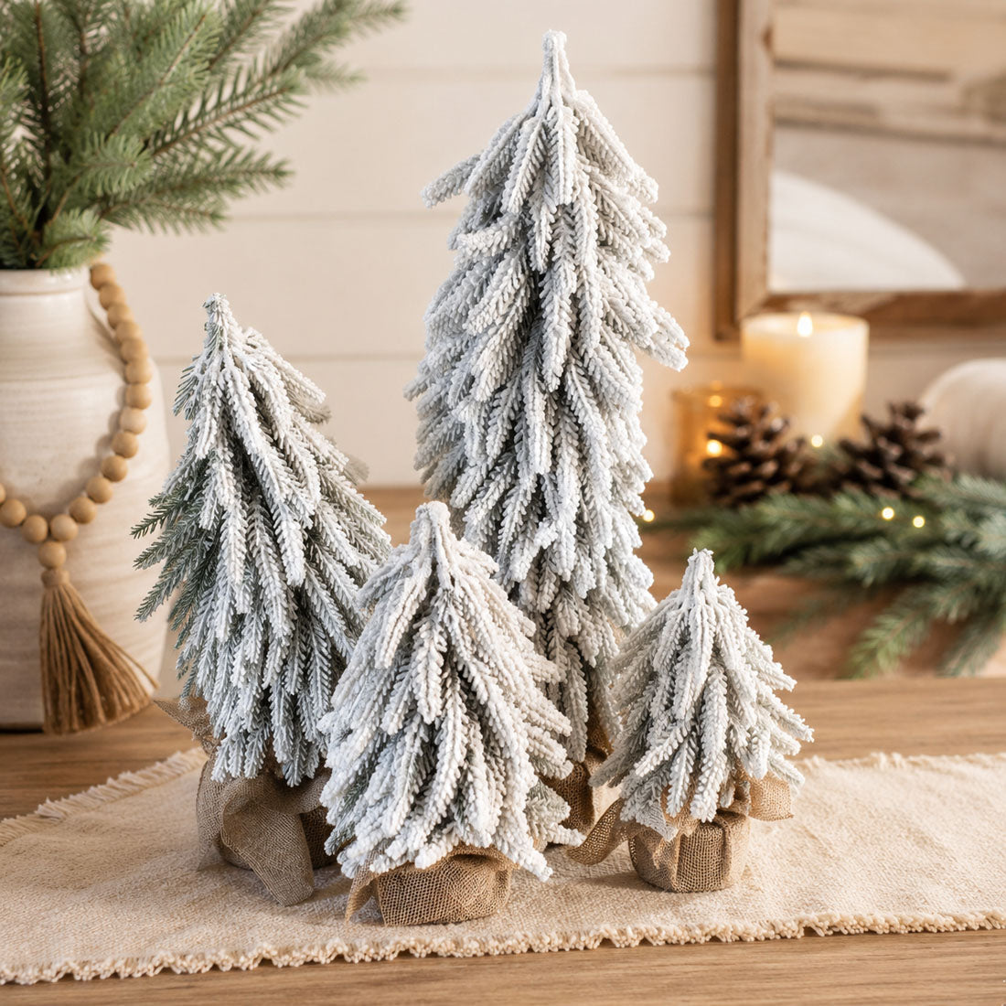 Snow Christmas Trees 4pk