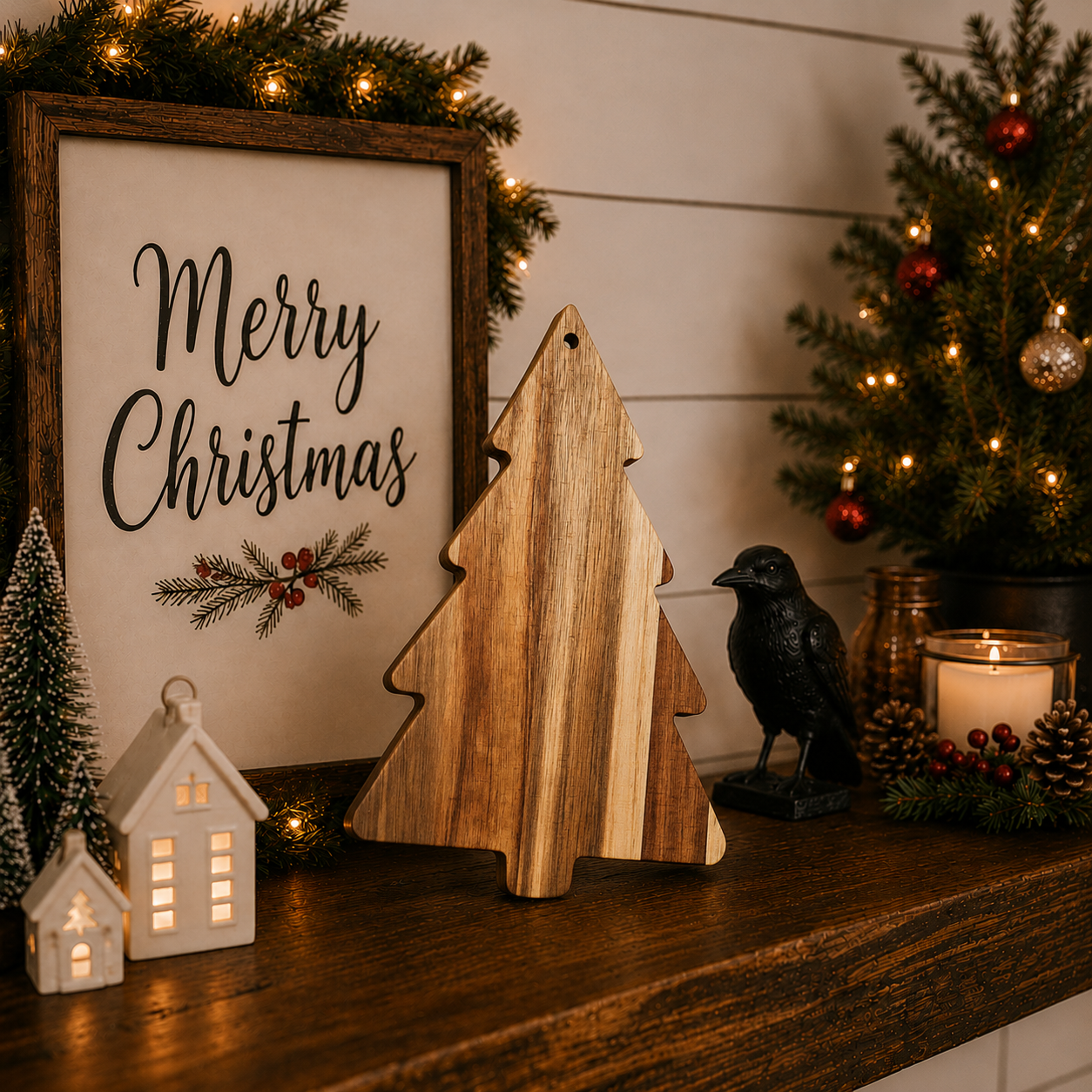 Holiday gift for charcuterie lovers and home entertainers
Wooden Christmas cutting board gift for a home cook
Christmas kitchen gift made from natural acacia wood
Tree-shaped serving board gift for holiday hosts
Christmas housewarming gift wooden charcuterie platter
Festive acacia wood board for Christmas gift giving
Christmas tree cheese board gift for women who love entertaining
Holiday wooden serving platter for hostess gift baskets