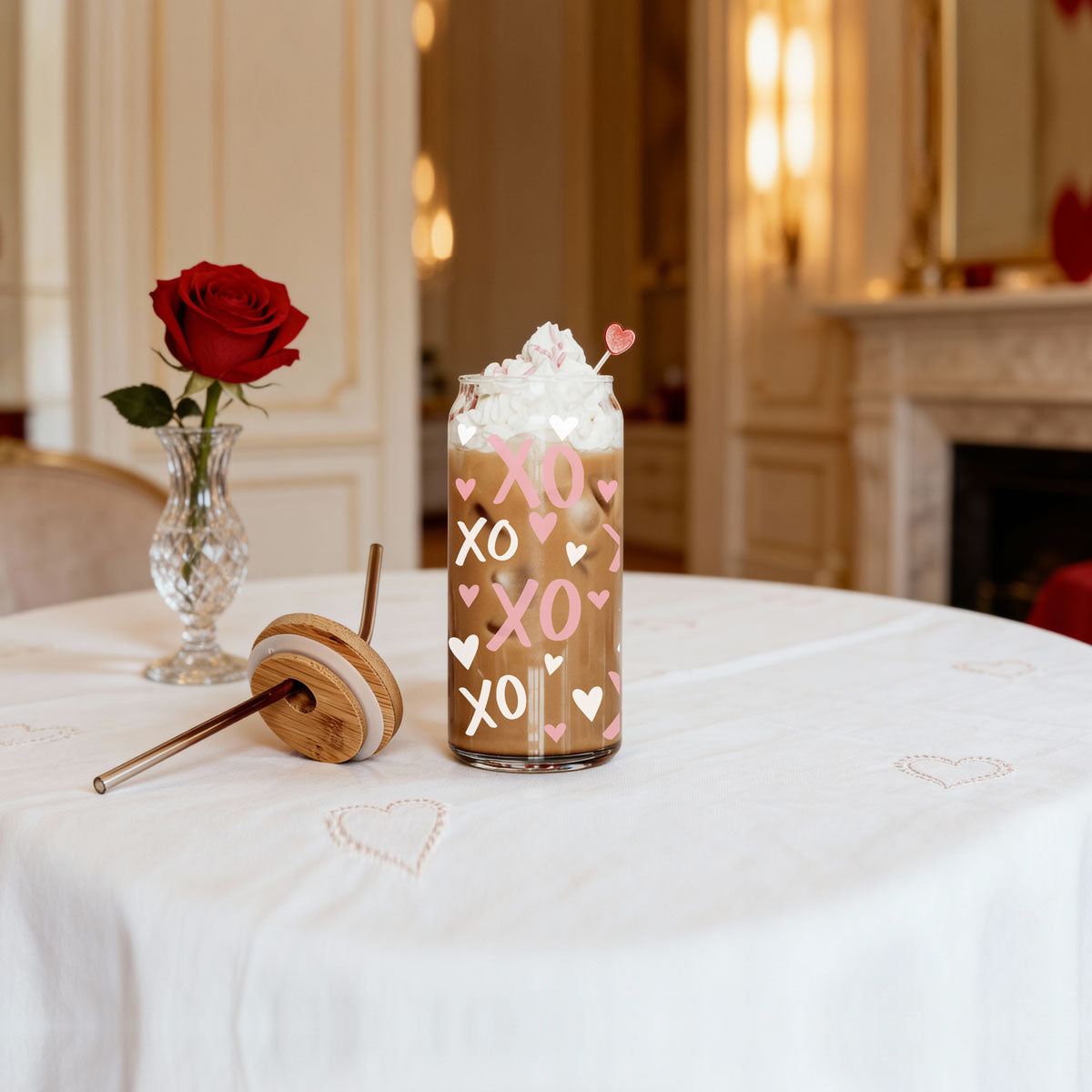 20oz glass cups with bamboo lid, pink XO’s and heart graphics.
Sweet 20oz glass cups with bamboo lid, pink XO’s and hearts.
Pastel pink XO’s and hearts 20oz glass cups with bamboo lid.
20oz glass cups with bamboo lid, pink XO’s and hearts.